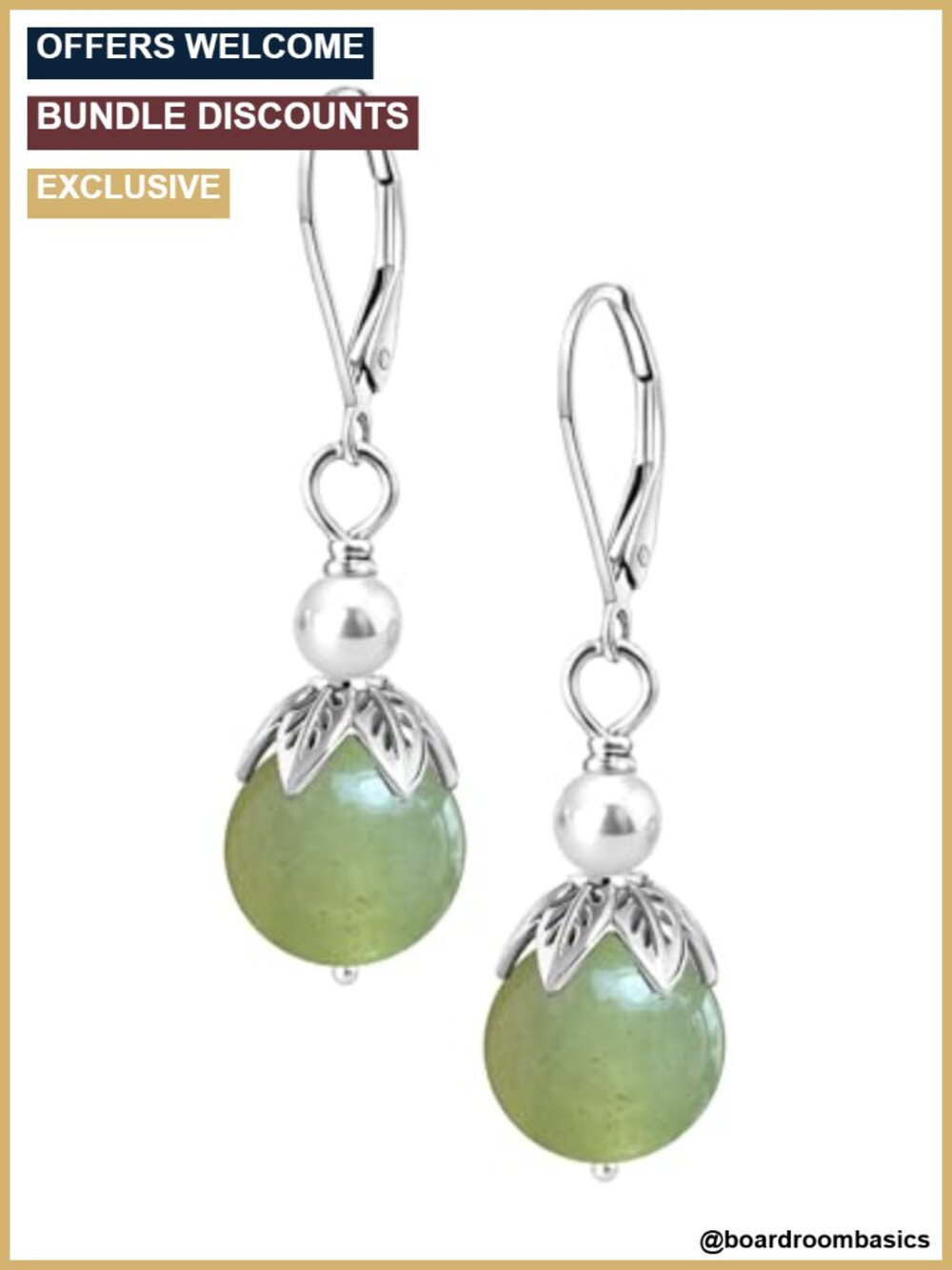 Silver Plated Brass Quartz Drop Dangle Earrings Leverback
